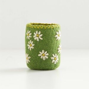 Daisy Fields Felted Beverage Holder Drink Cozy